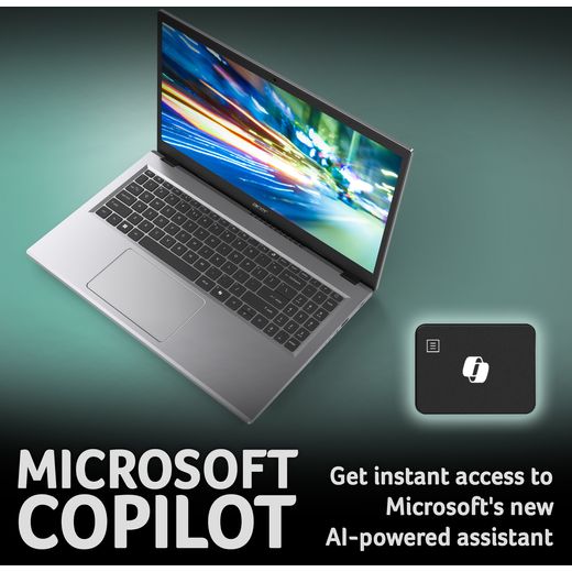 Acer Aspire Go 15 AG15-71P Laptop - Intel® Core™ i5, 512GB SSD, 8 GB RAM - Silver - Annotation - Co pilot shot