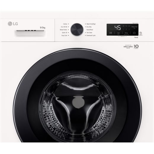LG X10 Series Direct Drive™ 9Kg / 5Kg Washer Dryer - White - Control panel