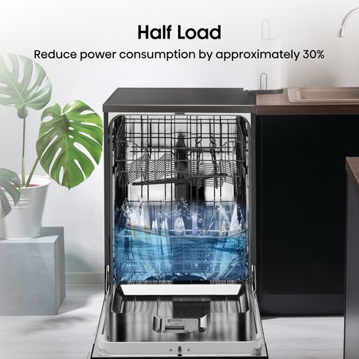 Hisense Standard Dishwasher - Black - Annotation - Hald load