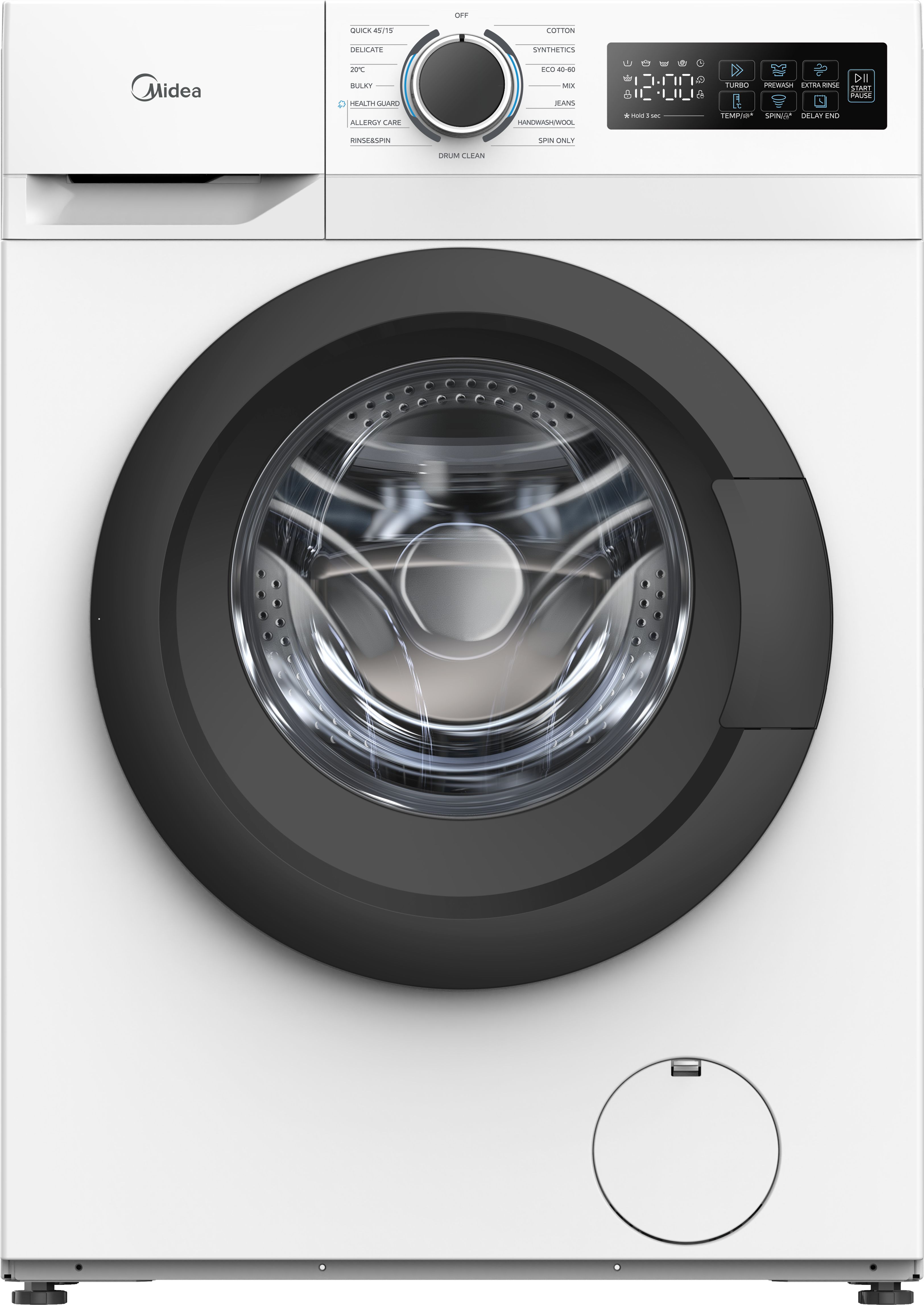 Midea MF110W80BA10/W-UK 8kg Washing Machine 1400 rpm White