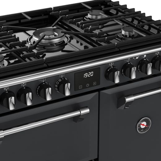 Stoves Richmond DX 90DF 90cm Dual Fuel Range Cooker - Anthracite - high perspective shot 