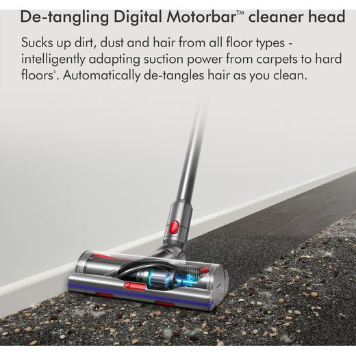 Dyson V15s Detect Submarine™ Wet and Dry Cleaner - Nickel / Yellow - Annotation - Detangling digital Motorbar