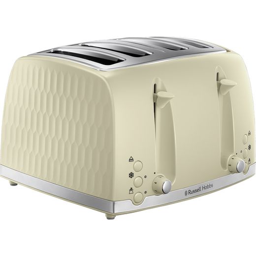 Russell Hobbs Honeycomb 26072 4 Slice Toaster - Cream