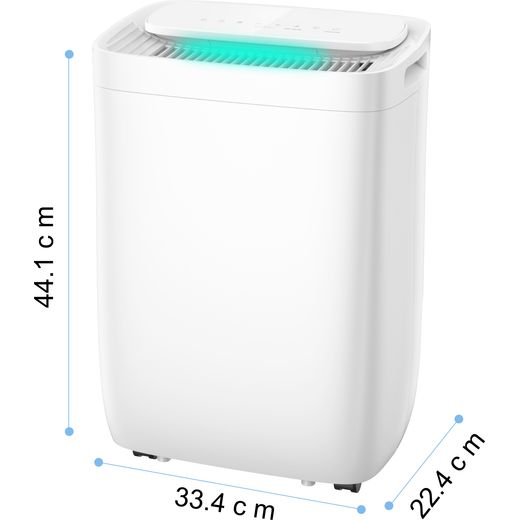 Midea Dehumidifier - White - Annotation - Dimension shot 