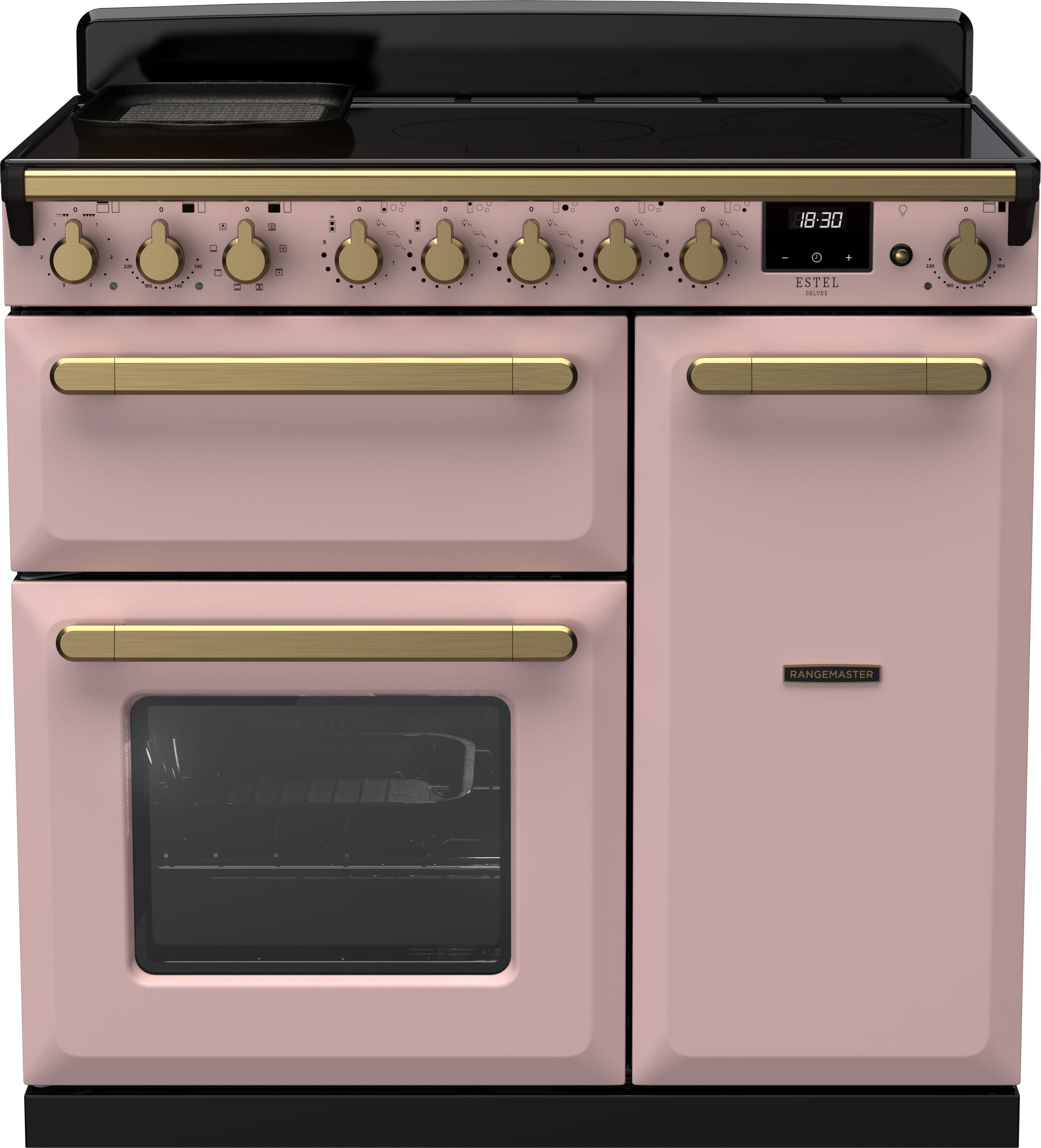 Rangemaster 90cm Electric Range Cooker Induction Hob - Pale Pink - 3 Ovens