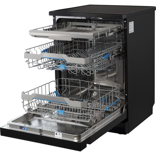 Midea Standard Dishwasher - Dark Inox - left perpsective with door open shot