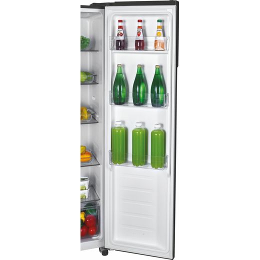 Candy American Fridge Freezer - Stainless Steel - Close up door shelves shot