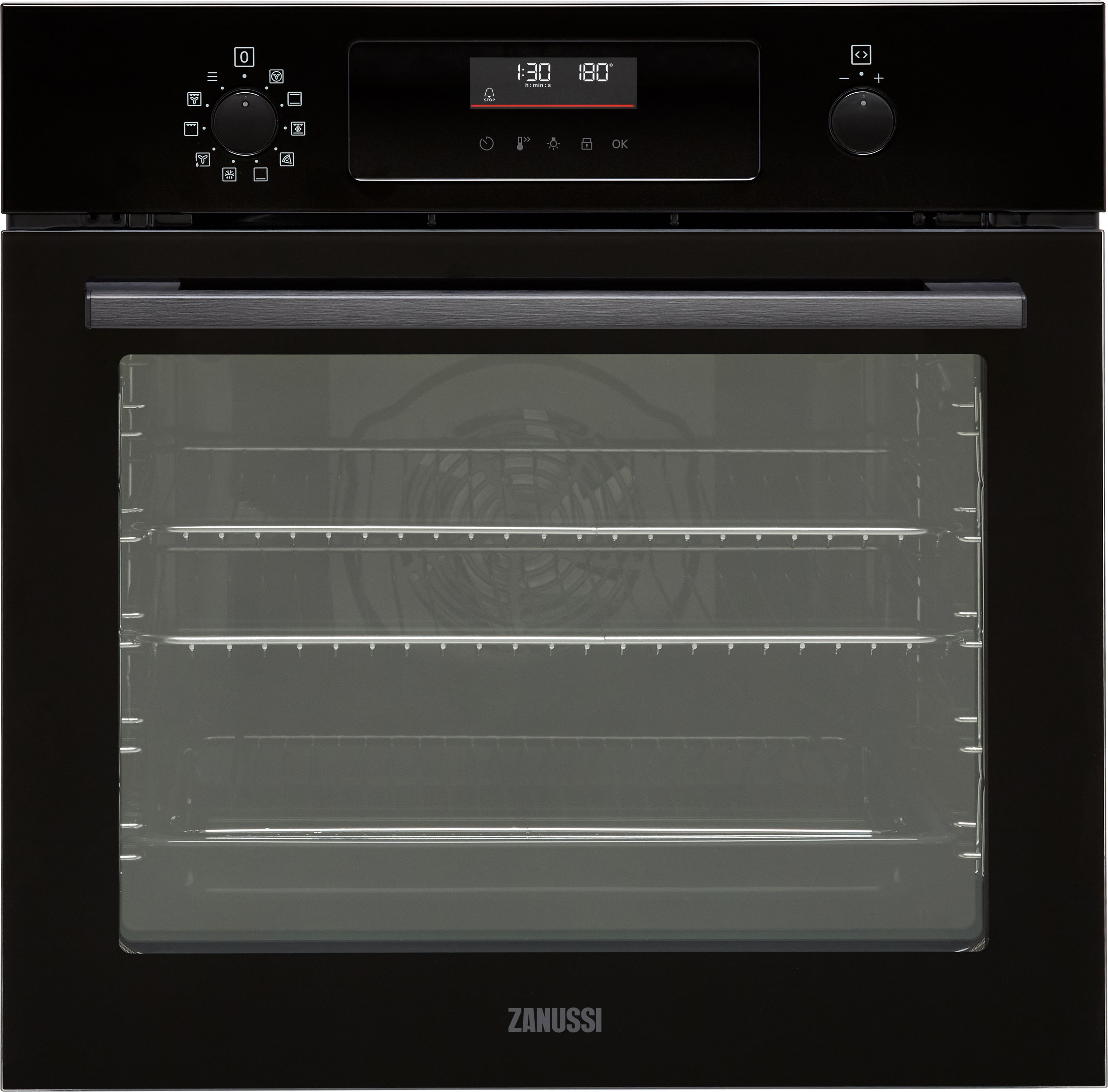 Zanussi ZOPNX6KN Built In Electric Single Oven with Pyrolytic Cleaning - Black - A+ Rated, Black