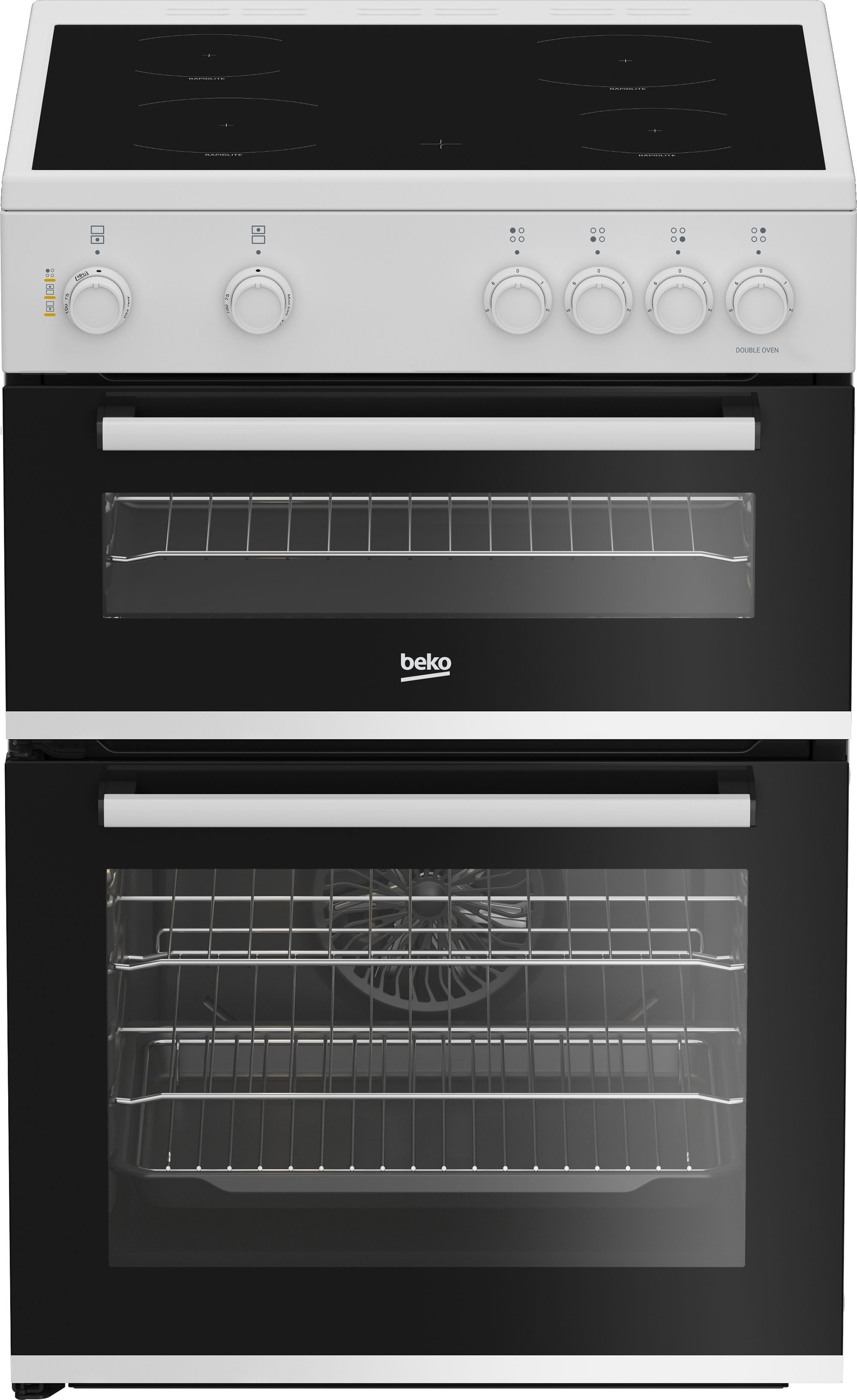 Image of Beko AeroPerfect™ FDC6701W 60cm Wide Single Oven Electric Cooker with Ceramic Hob - White - A/A Rated, White