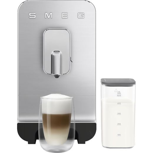 Smeg BCC13BLMUK Bean to Cup Coffee Machine - Matte Black - Front without base shot