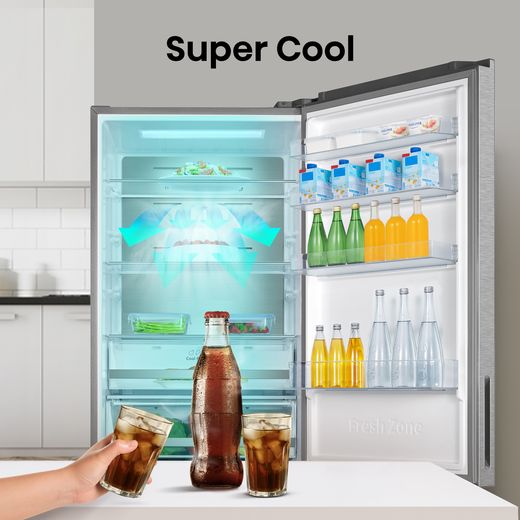 Hisense 60/40 Frost Free Fridge Freezer - Stainless Steel - Annotation - Super cool