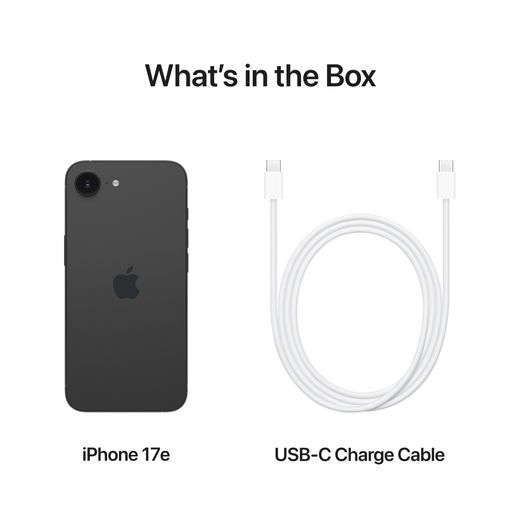 Apple iPhone 17e 256GB in Black - Annotation - What's int he box shot