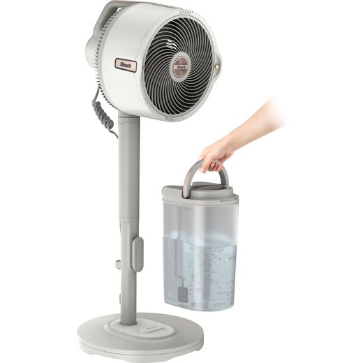 Shark FlexBreeze Pro Mist FA300WHUK - White - Right perpsective with tank shot