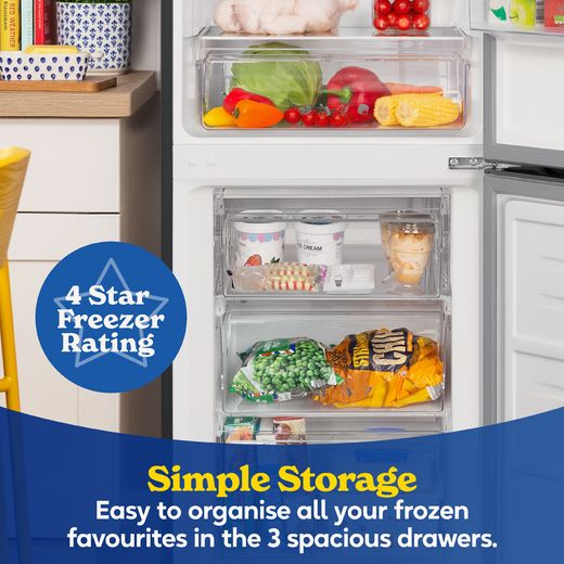 Russell Hobbs RH181TNF552E1DI 181cm 60/40 Frost Free Fridge Freezer - Black Steel - Annotation - simple storage shot