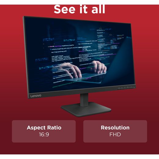 Lenovo L24-4e 23.8" Full HD 100Hz Monitor - Black - Annotation - See it all