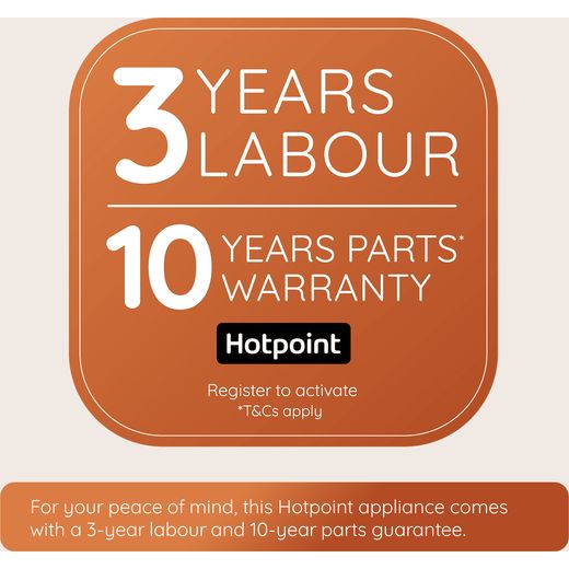 Hotpoint RH100CA21B 100cm wide Electric Range Cooker with Ceramic Hob - Black - annotation - warranty shot