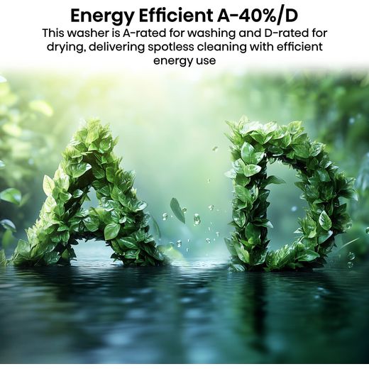 Hisense 5i KitchenFit Series WD5I1245BBR 12Kg / 8Kg Washer Dryer - Annotation - Enerrgy efficient shot