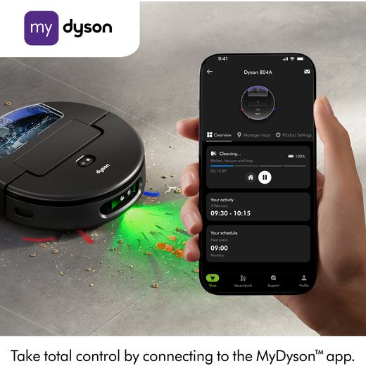 Dyson Spot+Scrub AI Robotic Vacuum Cleaner - Purple / Black - Annotation - MyDyson app