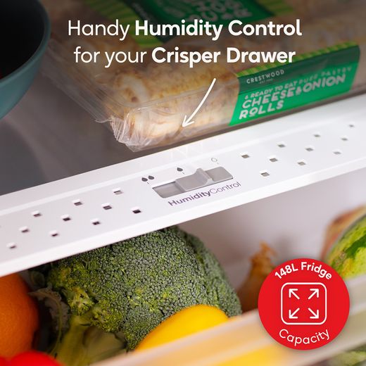 Russell Hobbs RH177BILFFF1E2 177cm 50/50 Integrated Fridge Freezer with Sliding Door Fixing Kit - White - Annotation - Humidity control