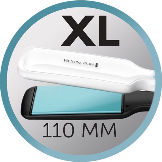 Remington Shine Therapy Wide Plate S8550 Hair Straighteners - White - Annotation - XL shot