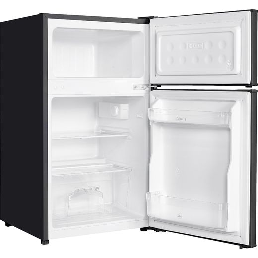 Russell Hobbs RH85UCFF482E1B Under-Counter Fridge Freezer in Black - Right perspectives with door open shot 