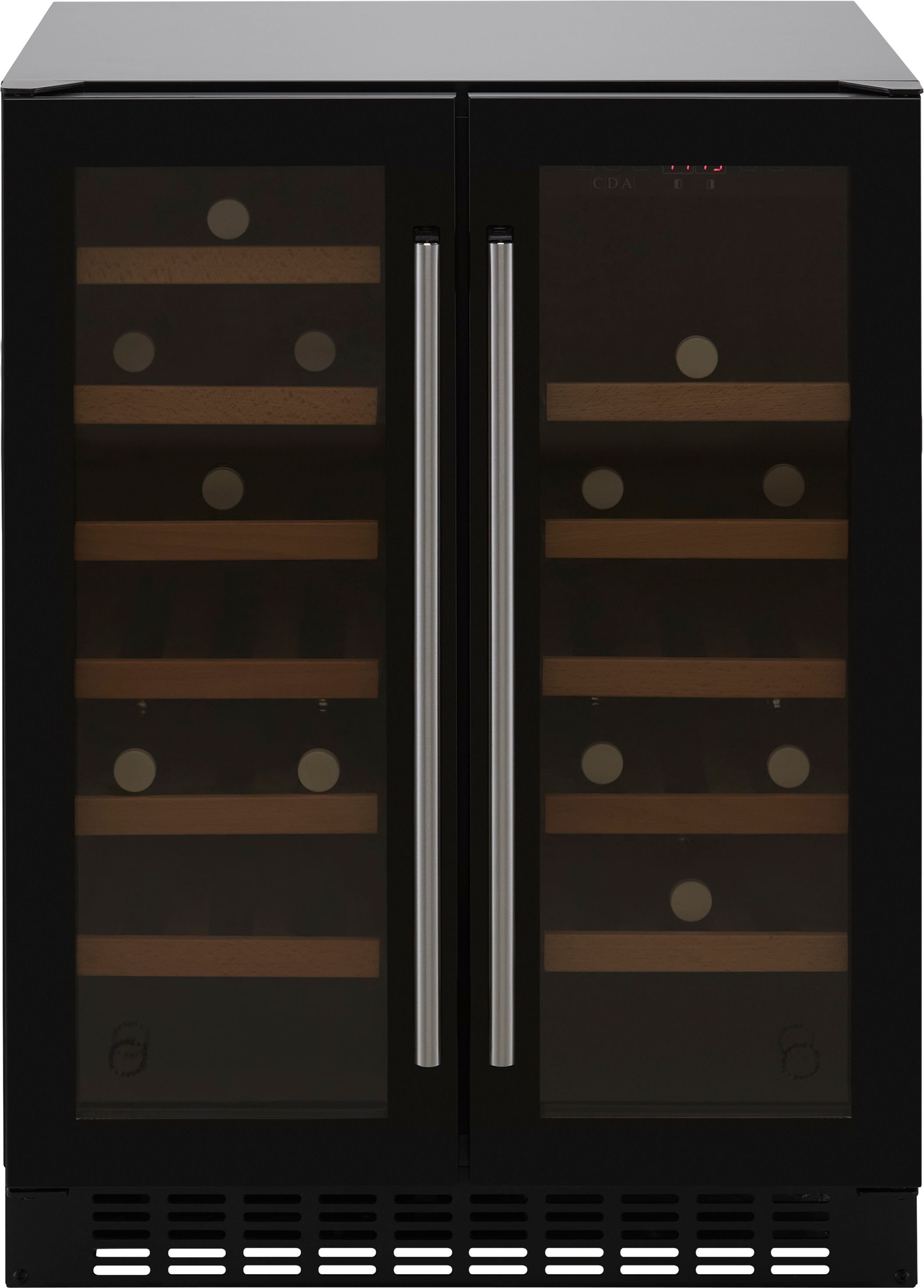 CDA FWC624BL Wine Cooler - Freestanding - Black - 40 Bottle Capacity - 2 Temperature Zones