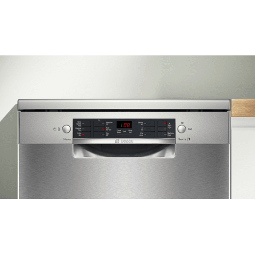 Bosch Standard Dishwasher - Silver - Control panel closeup