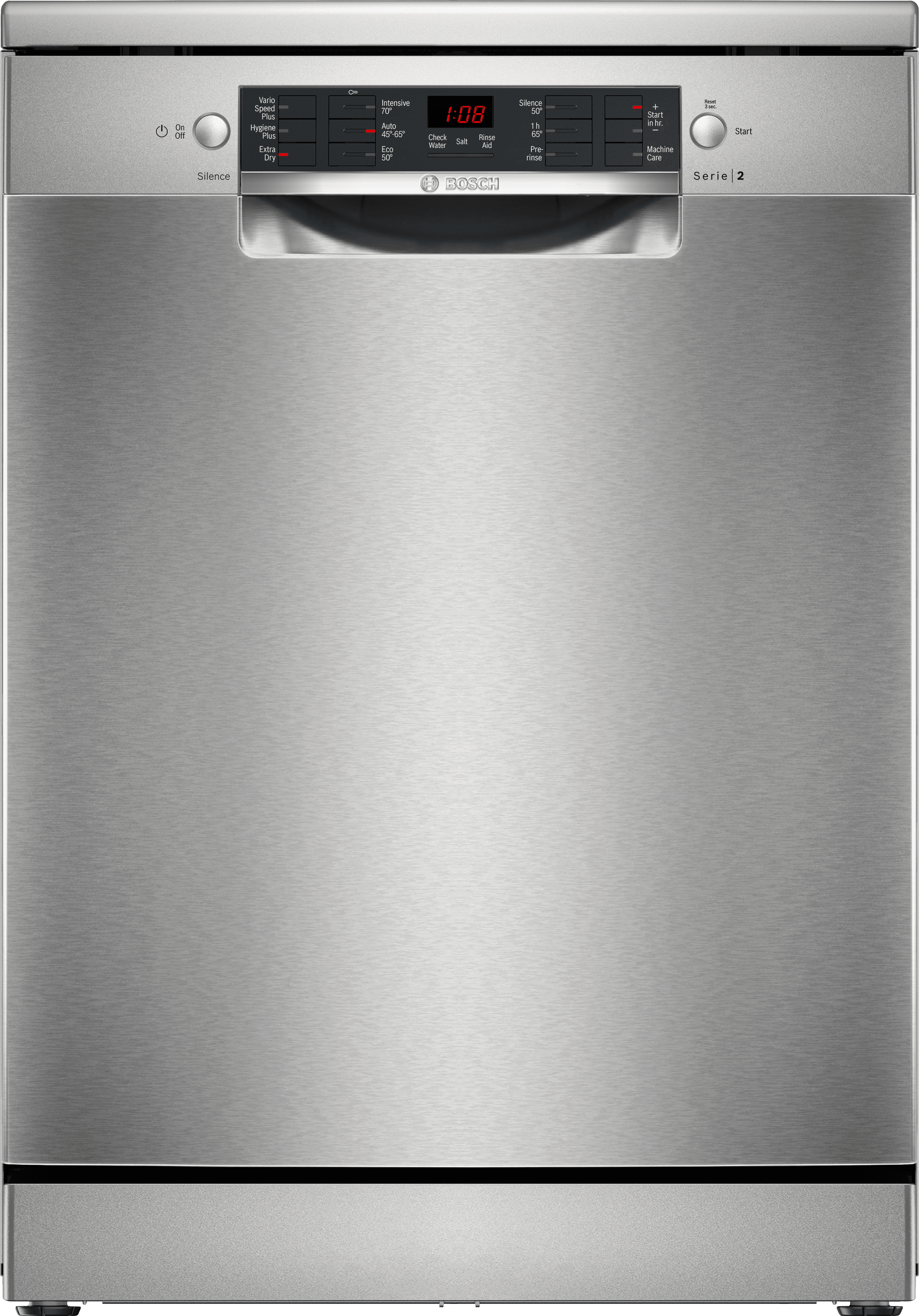 Image of Bosch Series 2 SMS26AI08G Full Size Dishwasher - Silver - E Rated, Silver