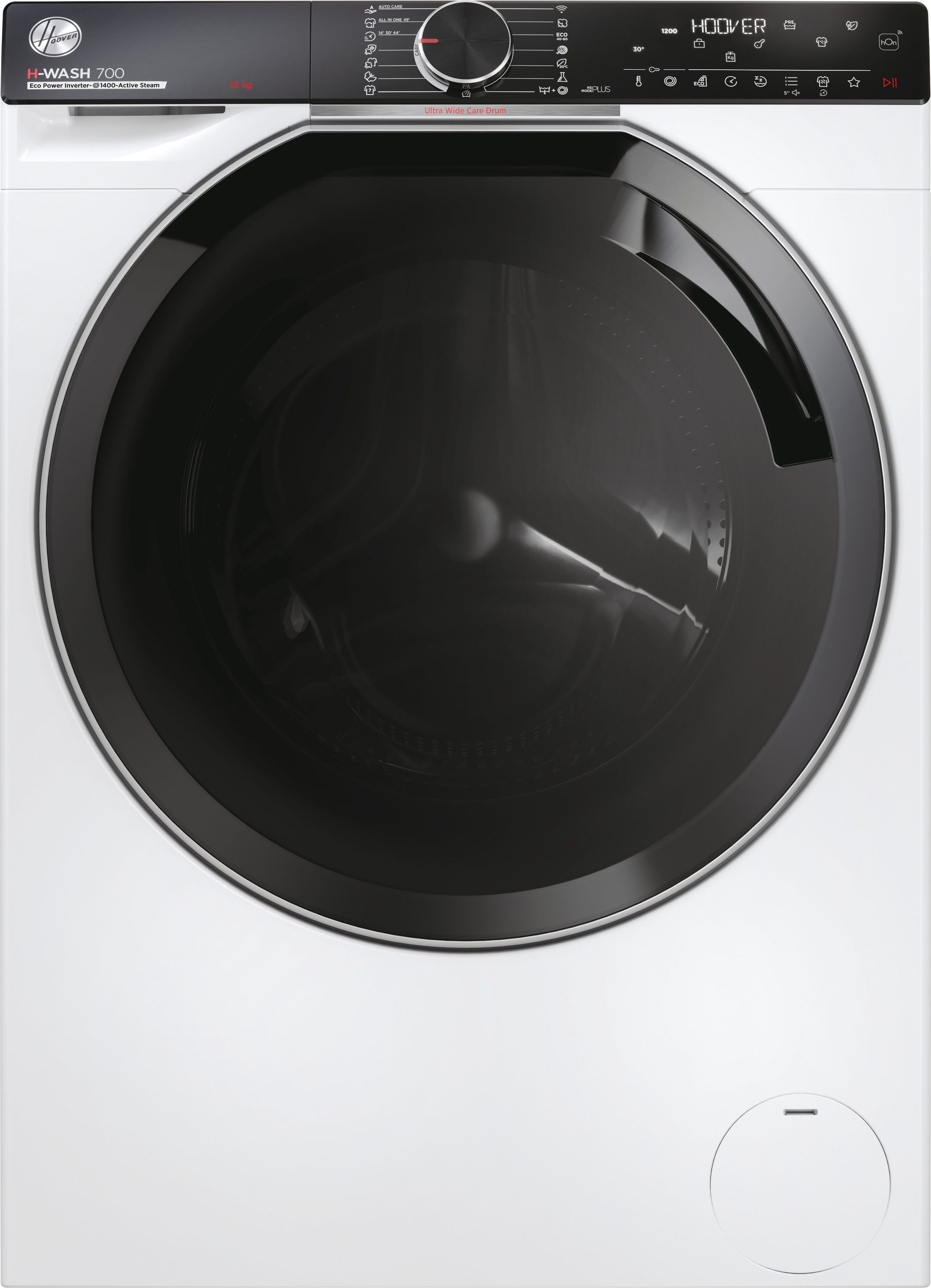 Hoover H-WASH 700 H7W412MBC-80 12kg Washing Machine with 1400 rpm - White - A Rated, White