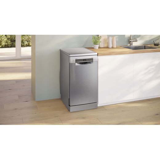 Bosch Series 4 Slimline Dishwasher - Silver  - Dishwasher in kitchen shot