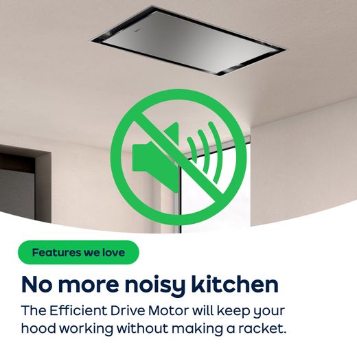 NEFF N50 90 cm Ceiling Cooker Hood - Stainless Steel - Efficient Drive Motor