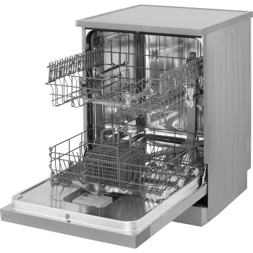 LG Standard Dishwasher - Silver - left perpsective with door open shot