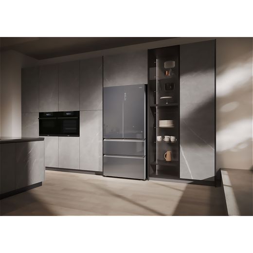 Haier Series 7 American Fridge Freezer - Sapphire Glass - Fridge in kitchen shot
