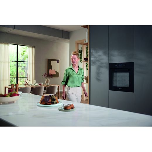 Miele H 2861 B Wifi Connected Built In Electric Single Oven - Black - Oven in kitchen shot 