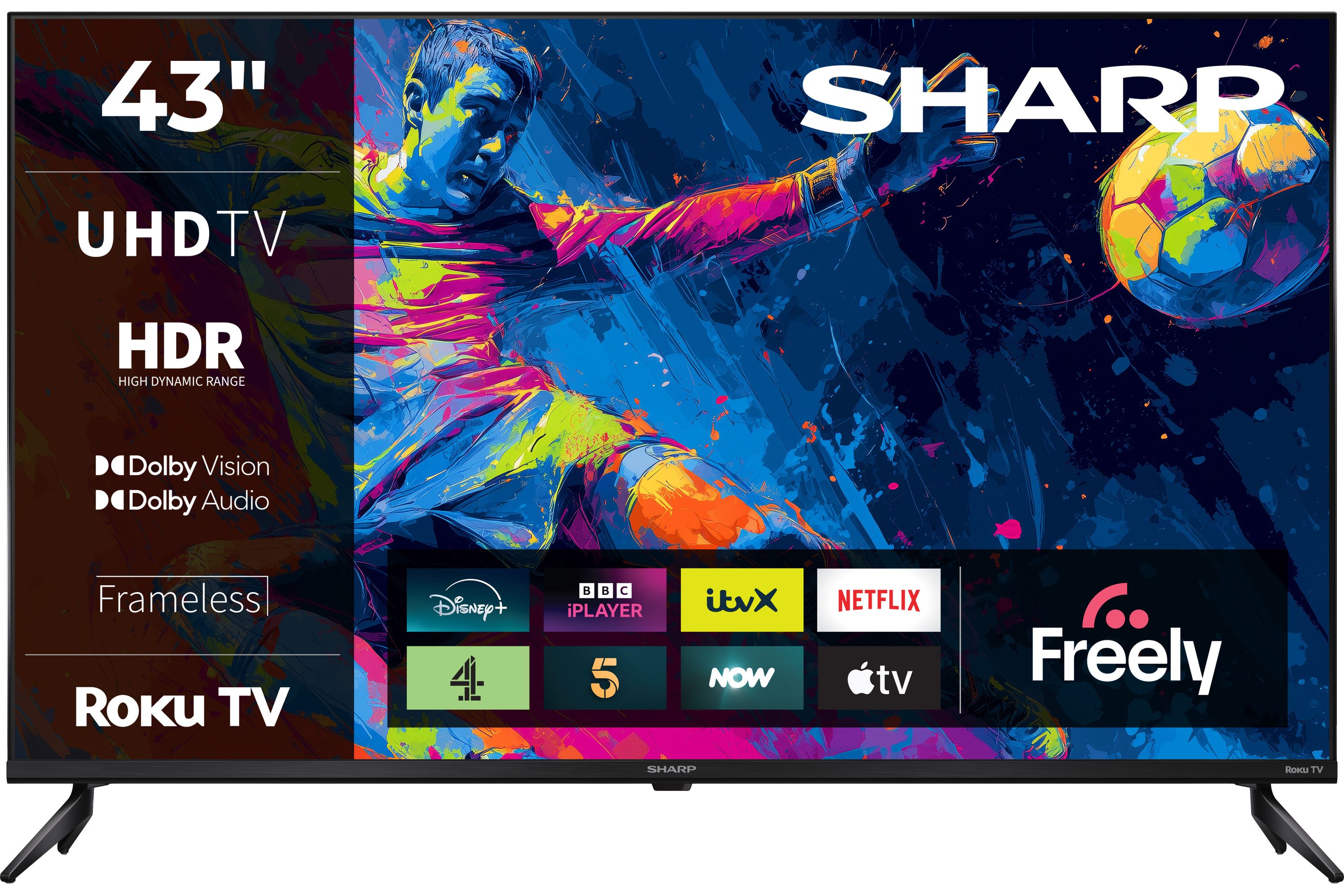 Sharp 43" 4K Ultra HD Smart Roku TV - Black - 4T-C43HJ4225KB
