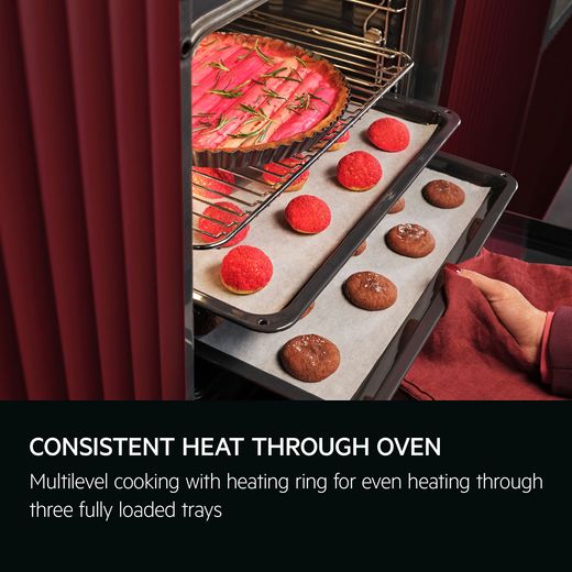 AEG SenseCook Aqua Built In Electric Single Oven - Black - Annotation - Consistent heat oven shot