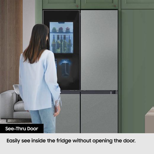 Samsung Bespoke American Fridge Freezer - Clean Black - Annotation - See-Through Door