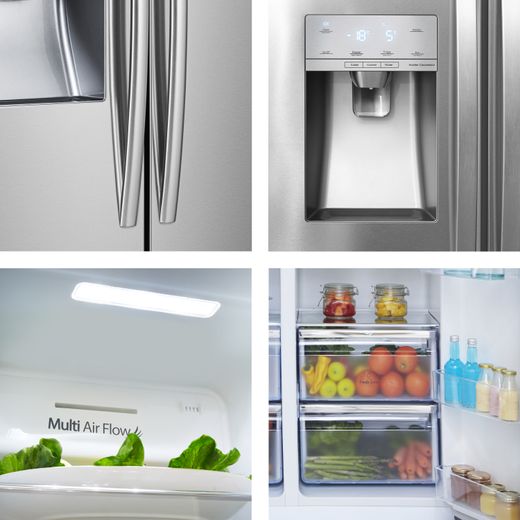 Hisense American Fridge Freezer - Stainless Steel - Multiple images