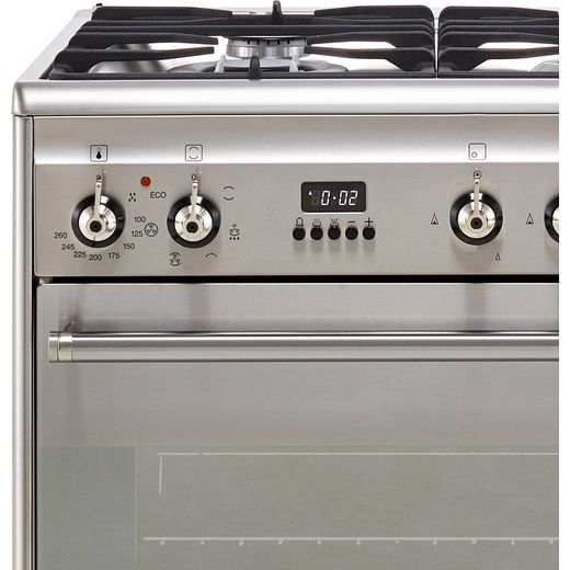 Smeg Concert 60cm Dual Fuel Cooker - Stainless Steel - Control panel