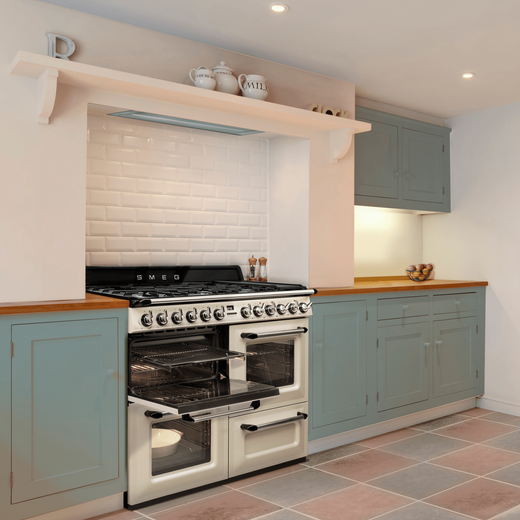 Smeg Victoria TR4110P1 1100cm Dual Fuel Cooker - Cream