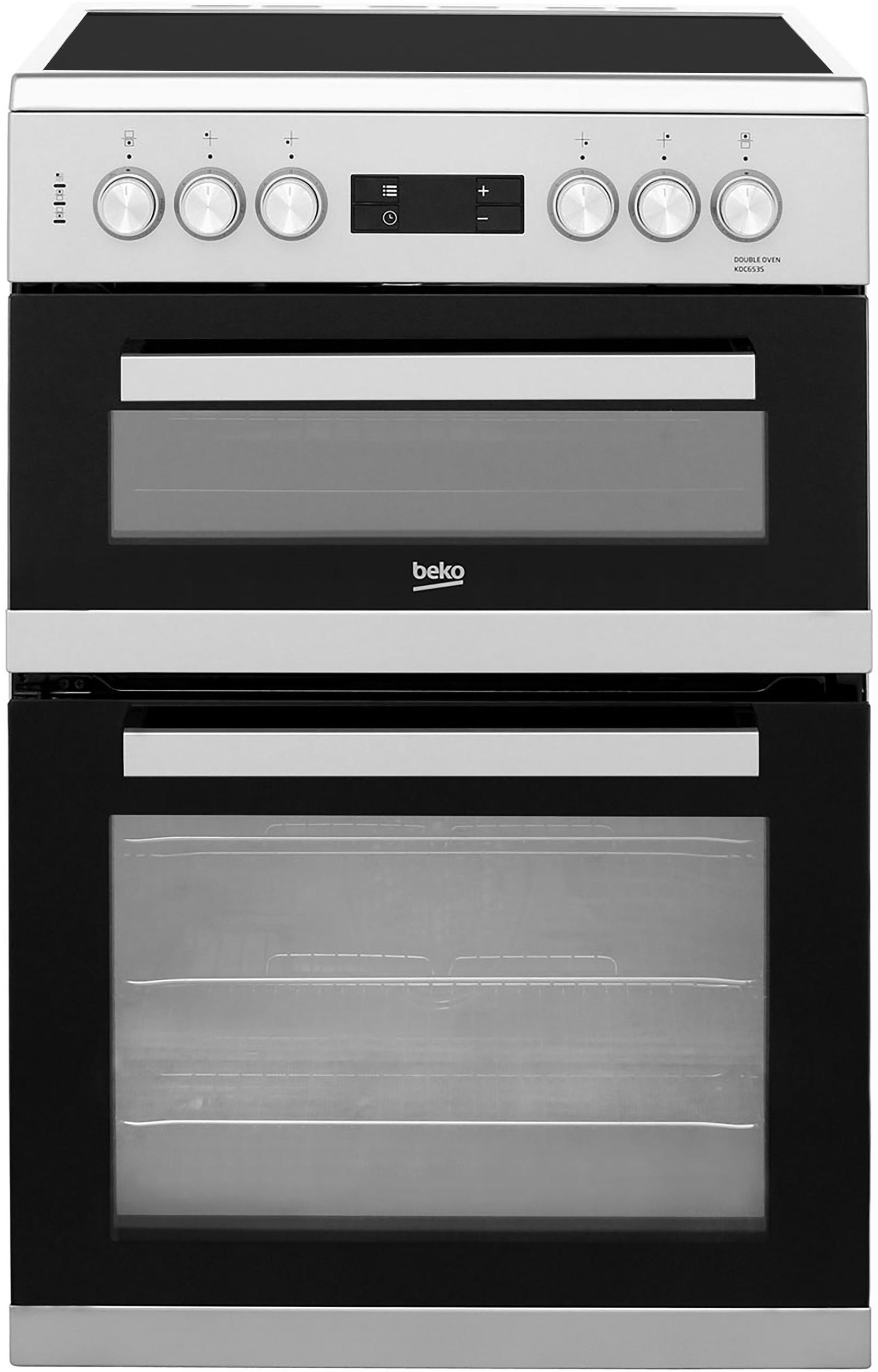 Beko KDC653S 60cm Electric Cooker with Ceramic Hob - Silver - A/A Rated, Silver