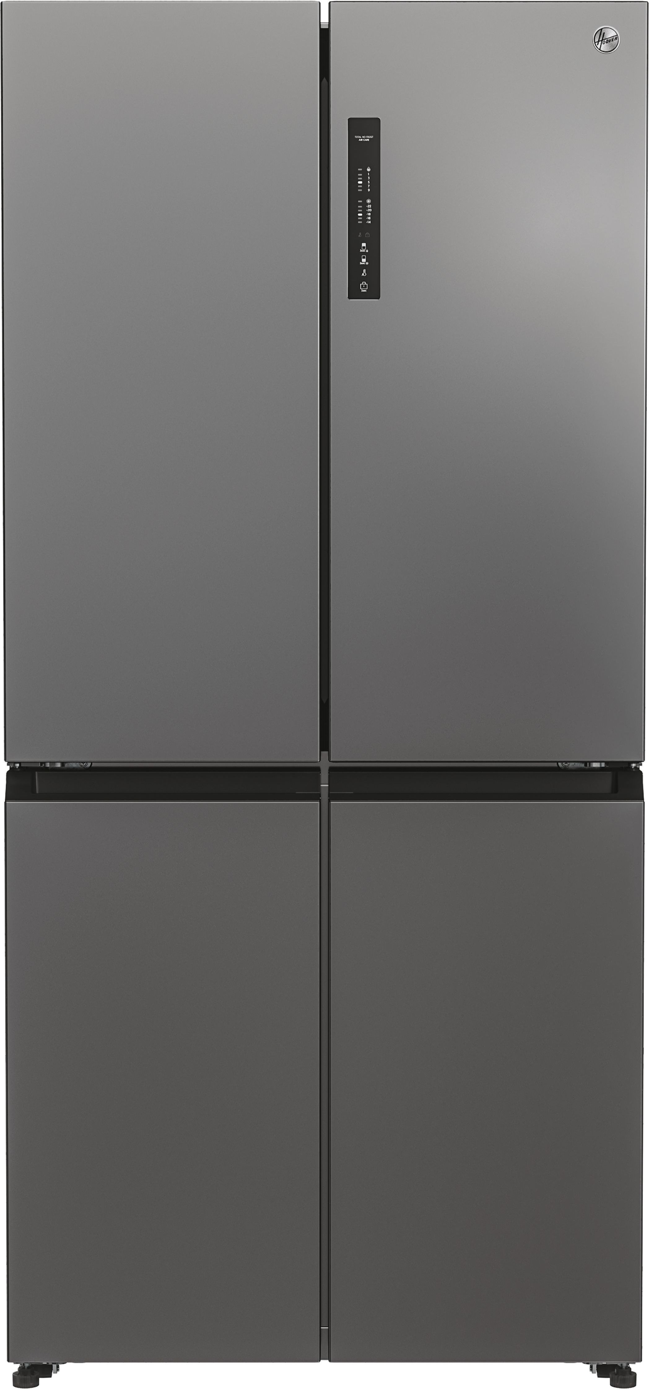 Hoover HHCR3818ENPL Non-Plumbed Total No Frost American Fridge Freezer - Inox - E Rated, Stainless Steel