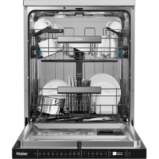 Haier I-Pro Shine Series 7 Standard Dishwasher - Stainless Steel - Front door open shot