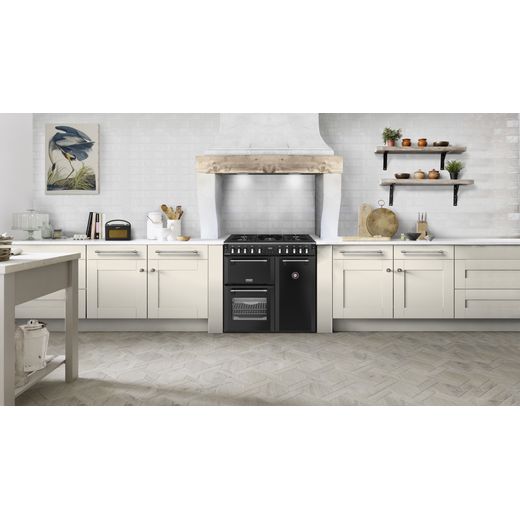 Stoves Dual Fuel Range Cooker - Black - Cooker in kitchen shot