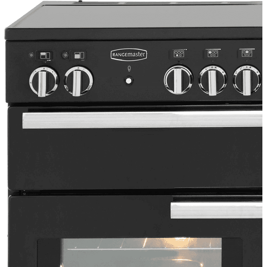 Rangemaster Professional Plus 100cm Electric Range Cooker with Induction Hob - Black - Control panel