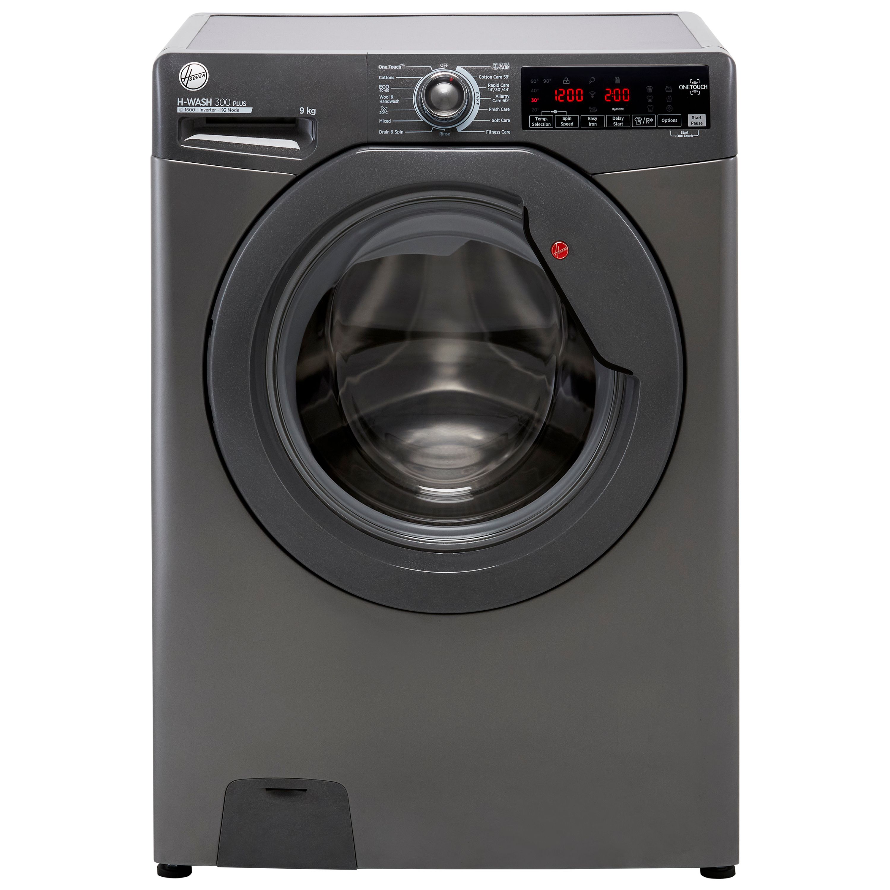 Hoover H-WASH 300 H3W69TMGGE/1 9kg Washing Machine with 1600 rpm - Graphite - B Rated, Silver