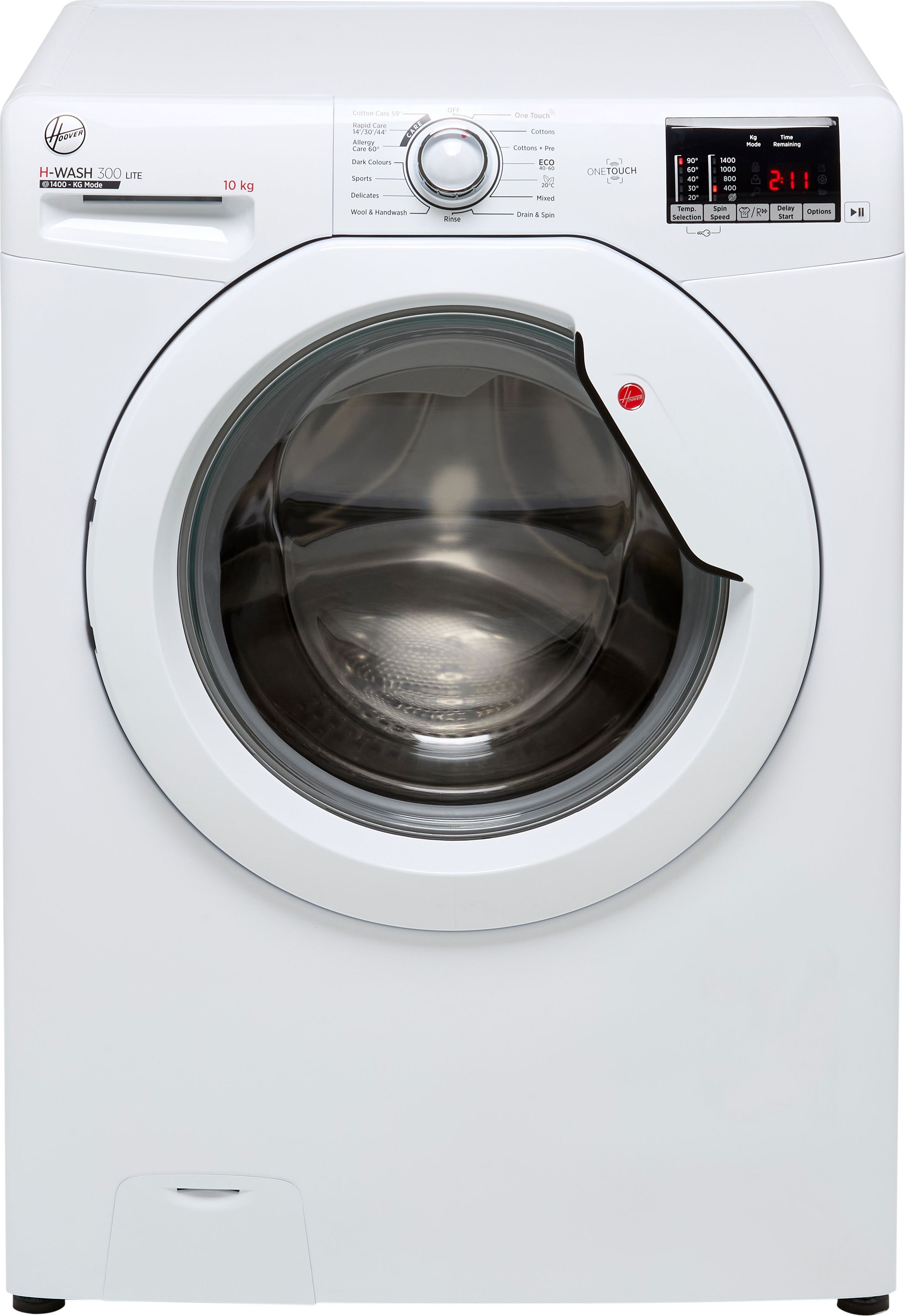 Hoover H-WASH 300 LITE H3W4102DAE 10kg Washing Machine with 1400 rpm - White - C Rated, White