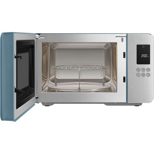 Smeg Collezione MOC01SBMUK Litre 30cm High, Freestanding Small - Storm Blue - Door open