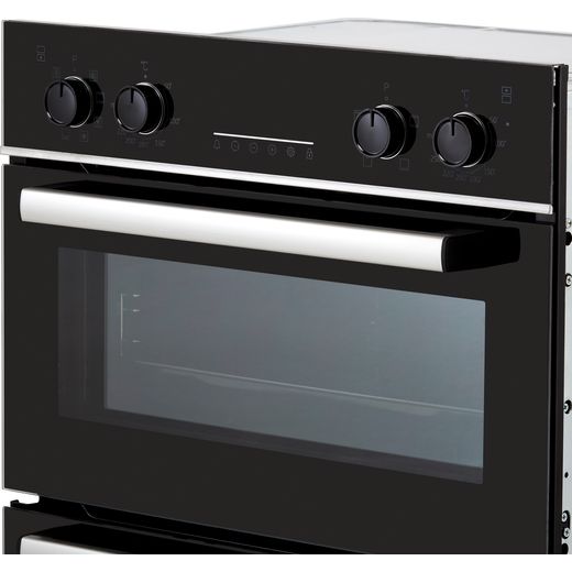 Beko RecycledNet™ Built In Electric Double Oven - Black / Glass - Right close perspective