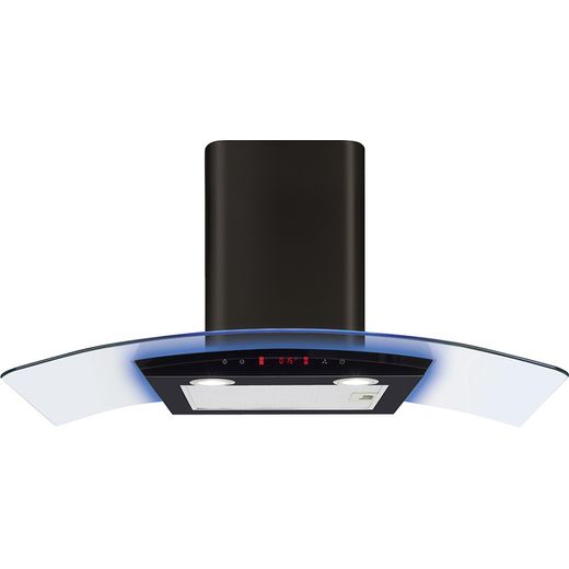 CDA EKP90BL 90 cm Chimney Cooker Hood - Black - D Rated
